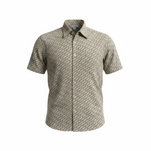 Wilke-Rodriguez Luxe Men's Geometric Pattern Short Sleeve Silk Shirt